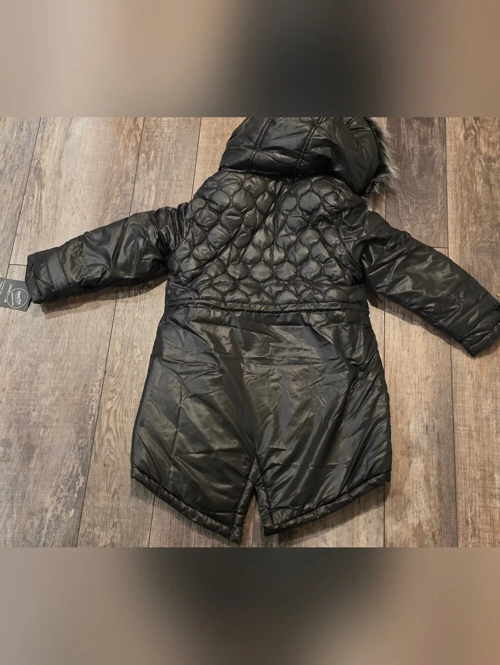 NWT London Fog Girls Black Quilted Puffer Parka Jacket Size LG 6x S(7/8)*Read*